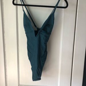 Cupshe Blue One Piece Swimsuit with Plunging V-Cut